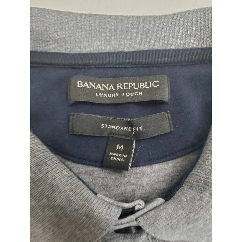 Banana Republic Men's‎ Short Sleeve Luxury Fit Casual Polo Shirt, Gray, Medium